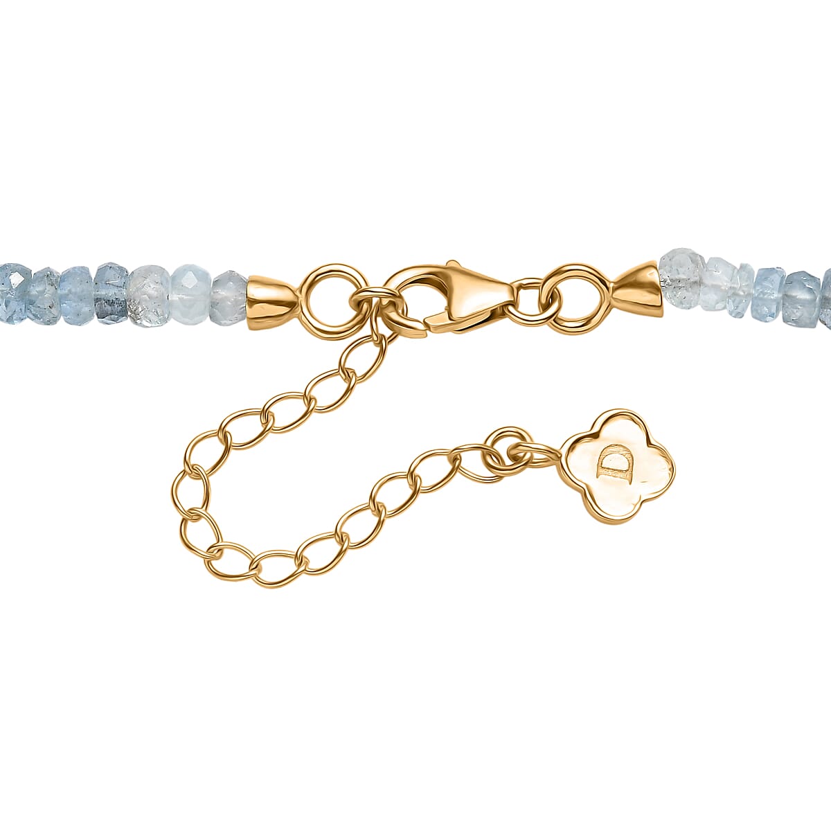 Doorbuster D'Joy Premium Multi Aquamarine 90.00 ctw Beaded Necklace in 18K Vermeil Yellow Gold Over Sterling Silver 18-20 Inches image number 4