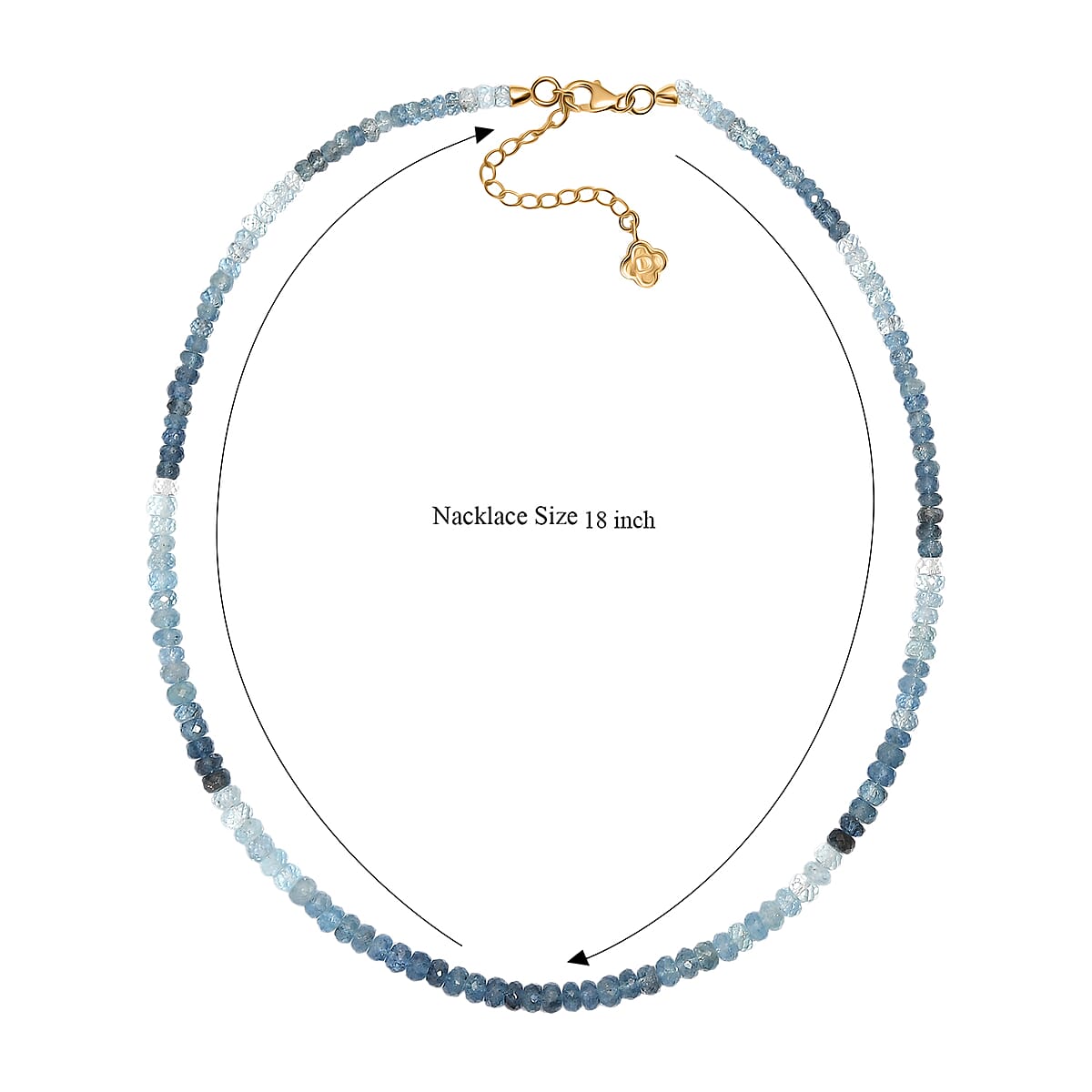 Doorbuster D'Joy Premium Multi Aquamarine 90.00 ctw Beaded Necklace in 18K Vermeil Yellow Gold Over Sterling Silver 18-20 Inches image number 5