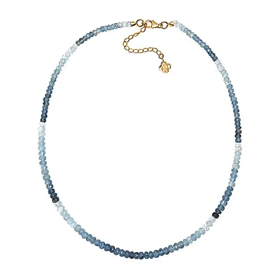 D'Joy Premium Multi Aquamarine 90.00 ctw Beaded Necklace in 18K Vermeil Yellow Gold Over Sterling Silver 18-20 Inches