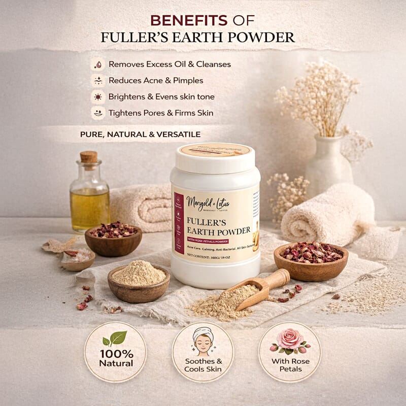 Marigold & Lotus Fuller Earth Powder with Rose Petals 19oz
