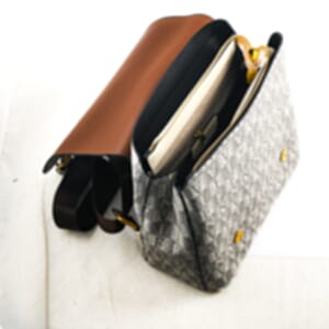 La Marey White and Gray FN Pattern Backpack with Shoulder Strap