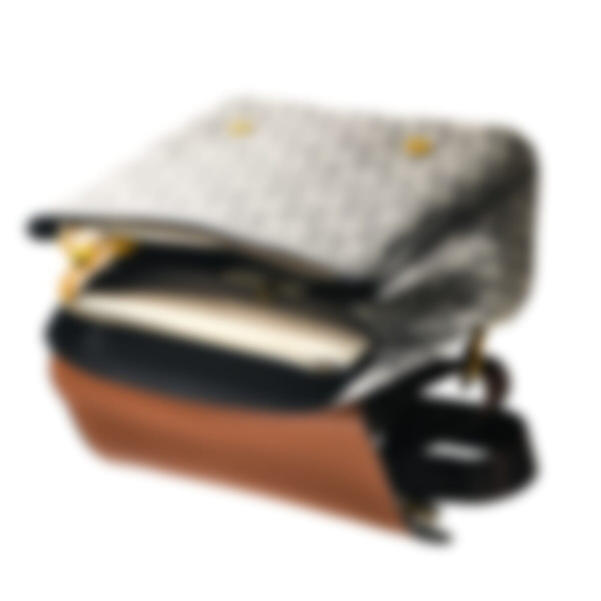 La Marey White and Gray FN Pattern Backpack with Shoulder Strap image number 4