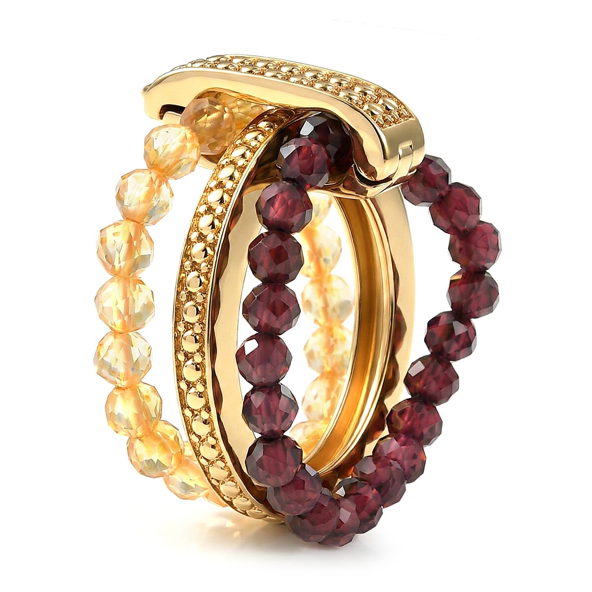 EverTrue Mozambique Garnet and Brazilian Citrine 13.25 ctw Ring in 18K YG Plated (Size 7.0) image number 3