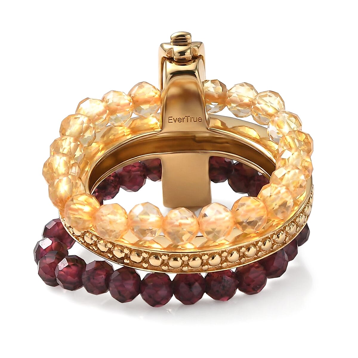 EverTrue Mozambique Garnet and Brazilian Citrine 13.25 ctw Ring in 18K YG Plated (Size 7.0) image number 4