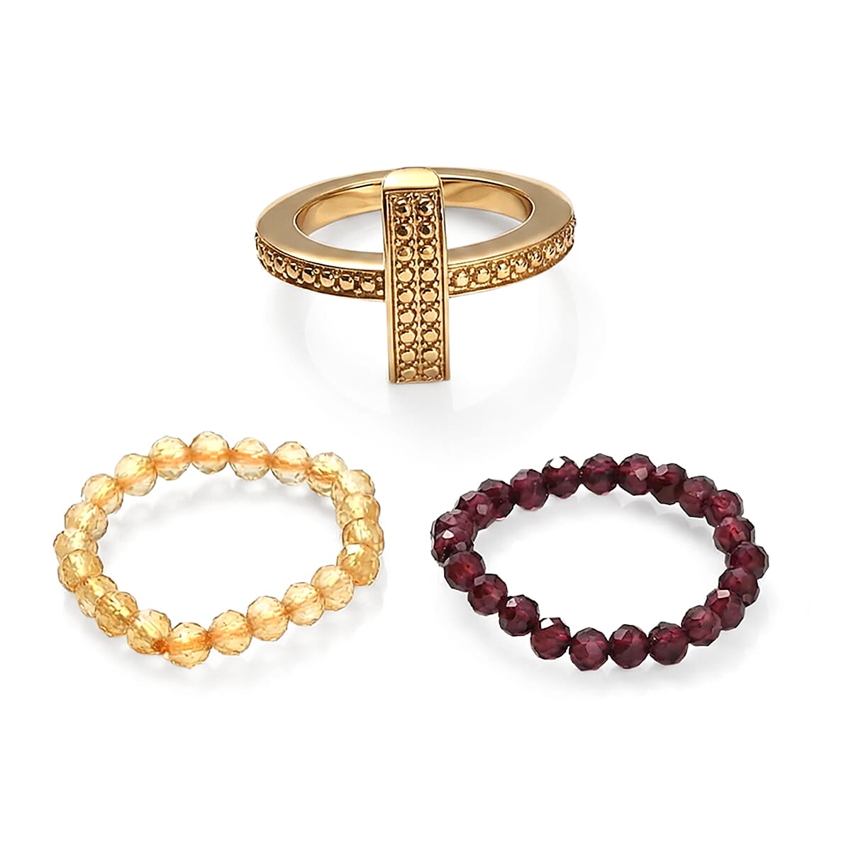 EverTrue Mozambique Garnet and Brazilian Citrine 13.25 ctw Ring in 18K YG Plated (Size 9.0) image number 5