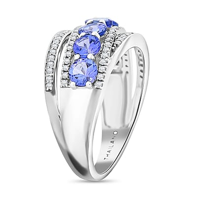 Modani Tanzanite and Diamond 1.80 ctw Ring in 14K White Gold (Size 10.0) 4.69 Grams