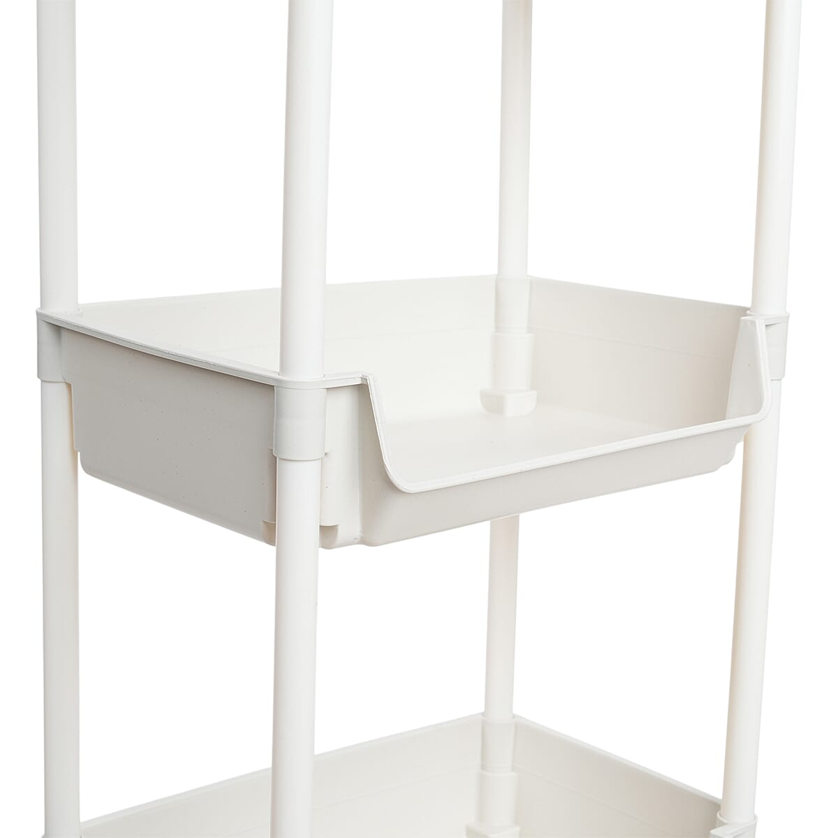 Closeout Beige 5-Tier Organizer Rolling Cart image number 6