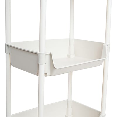 Closeout Beige 5-Tier Organizer Rolling Cart