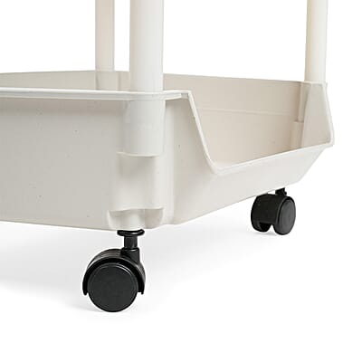 Closeout Beige 5-Tier Organizer Rolling Cart