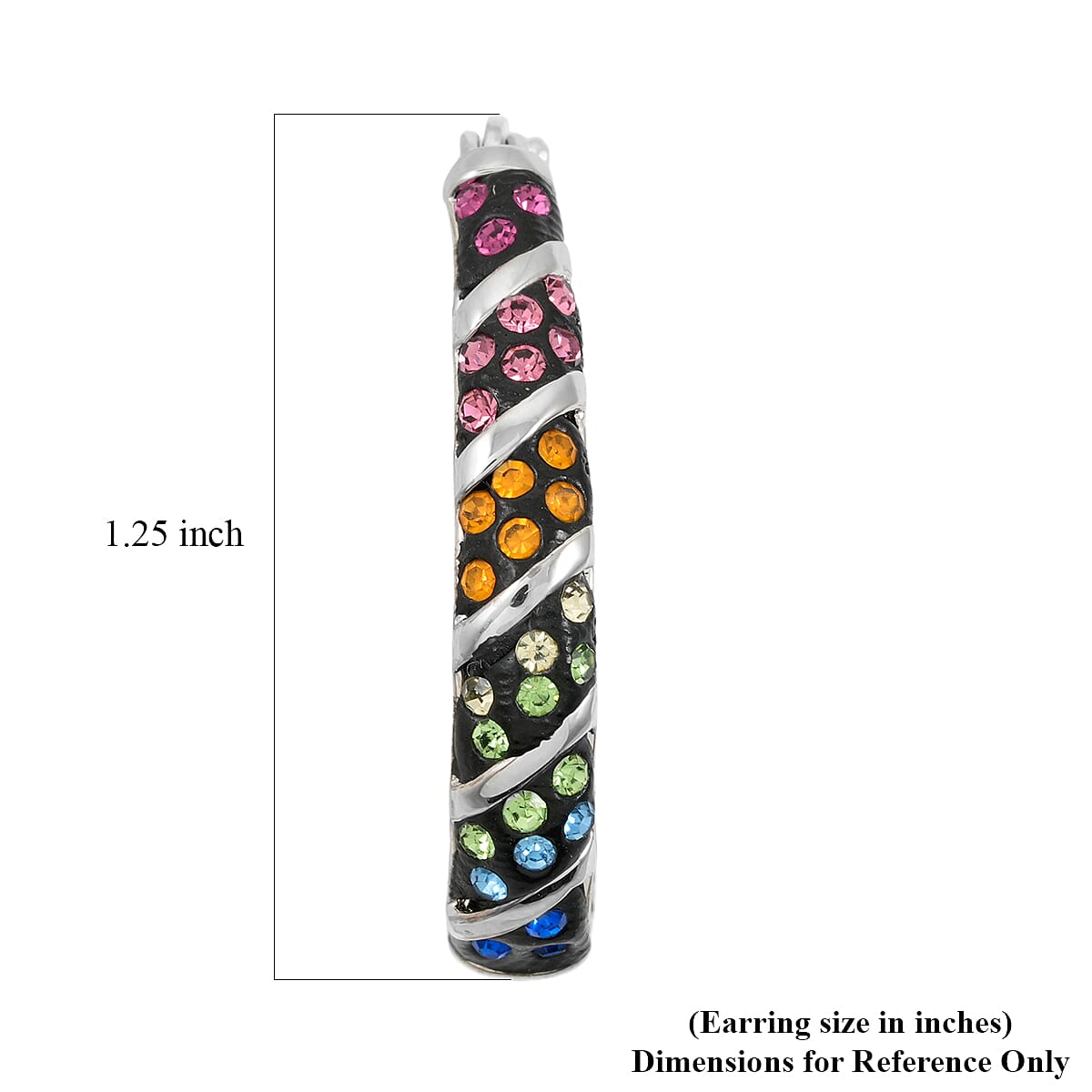 Simulated Rainbow Diamond Earrings in Silvertone 2.65 ctw image number 4