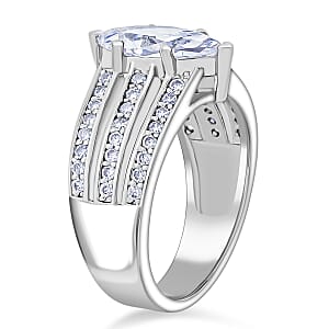 Simulated Diamond Ring in Silvertone (Size 7.0)