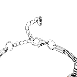 Simulated Orange Diamond Bracelet in Silvertone (7.50-9.50In)