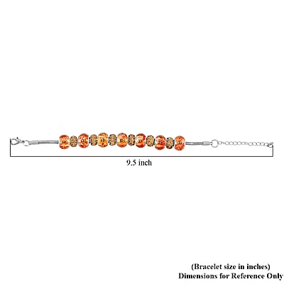 Simulated Orange Diamond Bracelet in Silvertone (7.50-9.50In)