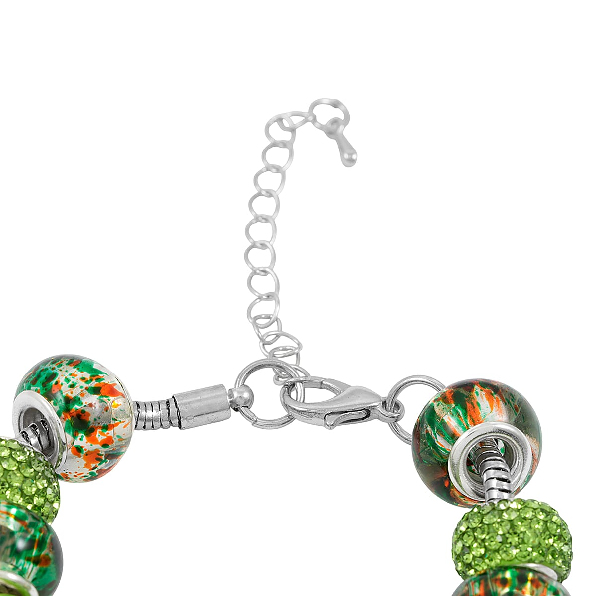 Simulated Green Diamond Bracelet in Silvertone (7.50-9.50In) image number 3