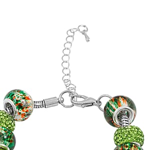 Simulated Green Diamond Bracelet in Silvertone (7.50-9.50In)