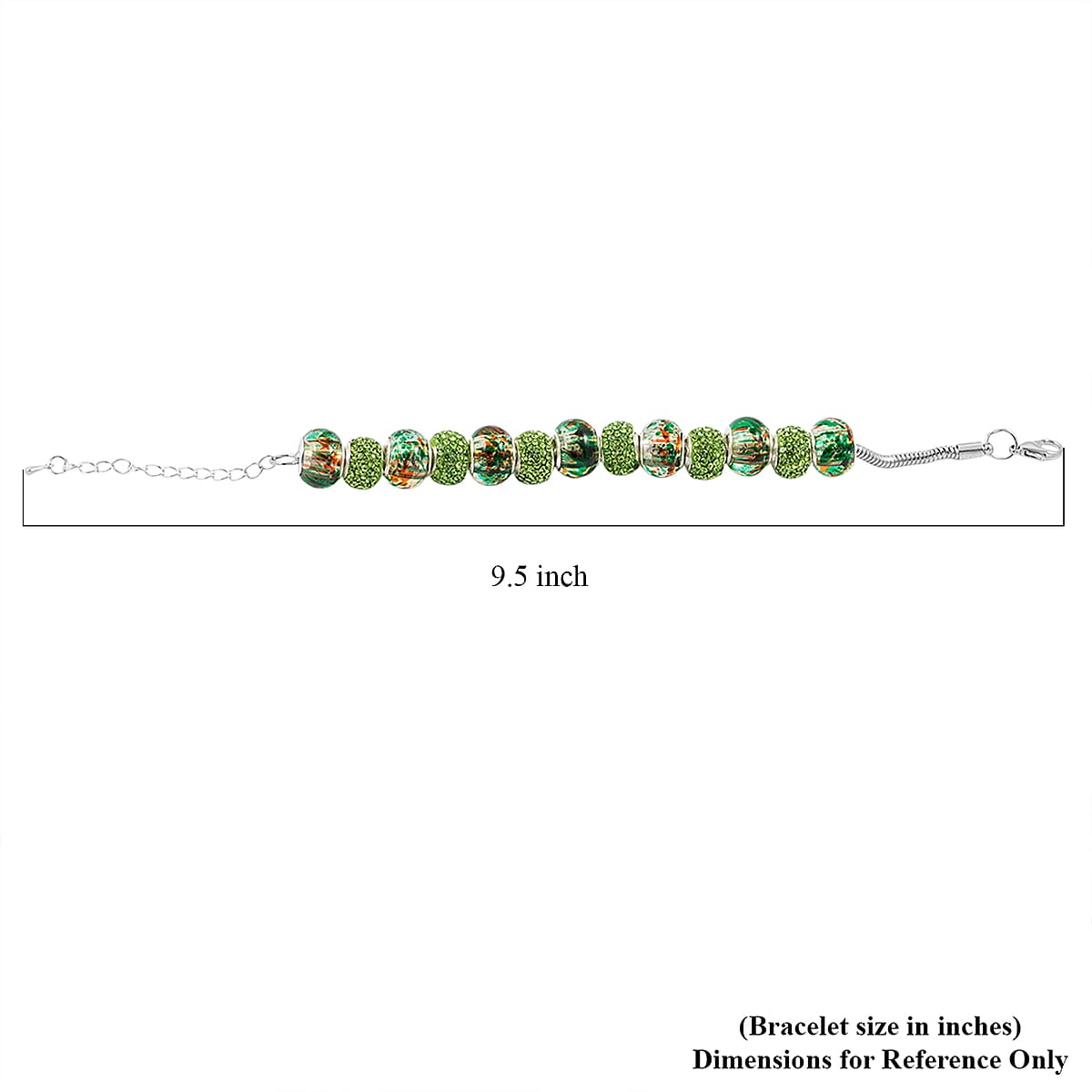 Simulated Green Diamond Bracelet in Silvertone (7.50-9.50In) image number 4