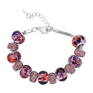 Simulated Multi Color Diamond Bracelet in Silvertone (7.50-9.50In)