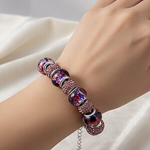 Simulated Multi Color Diamond Bracelet in Silvertone (7.50-9.50In)