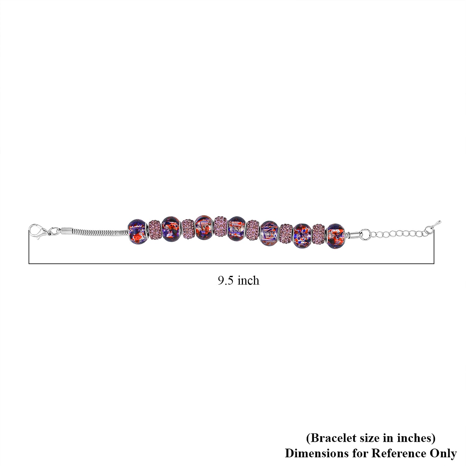 Simulated Multi Color Diamond Bracelet in Silvertone (7.50-9.50In)