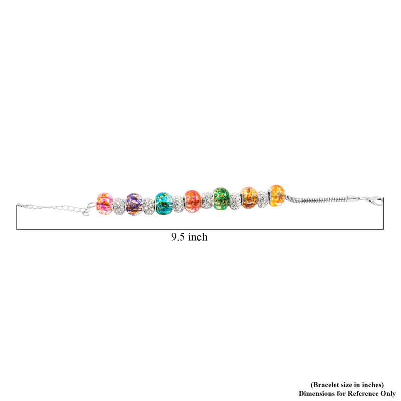 Simulated Diamond Bracelet in Silvertone (7.50-9.50In)