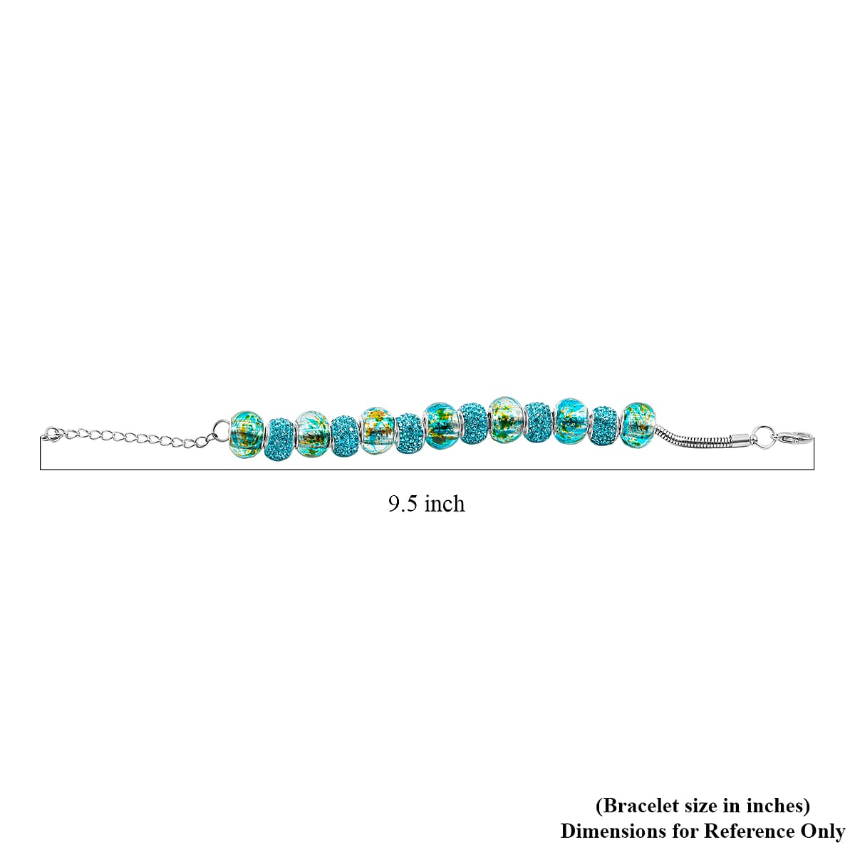 Simulated Blue Diamond Bracelet in Silvertone (7.50-9.50In) image number 4