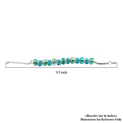 Simulated Blue Diamond Bracelet in Silvertone (7.50-9.50In)