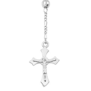 Rosary Chain Necklace in Silvertone 28 Inches