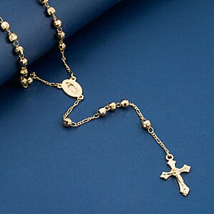 Rosary Chain Necklace in Goldtone 28 Inches