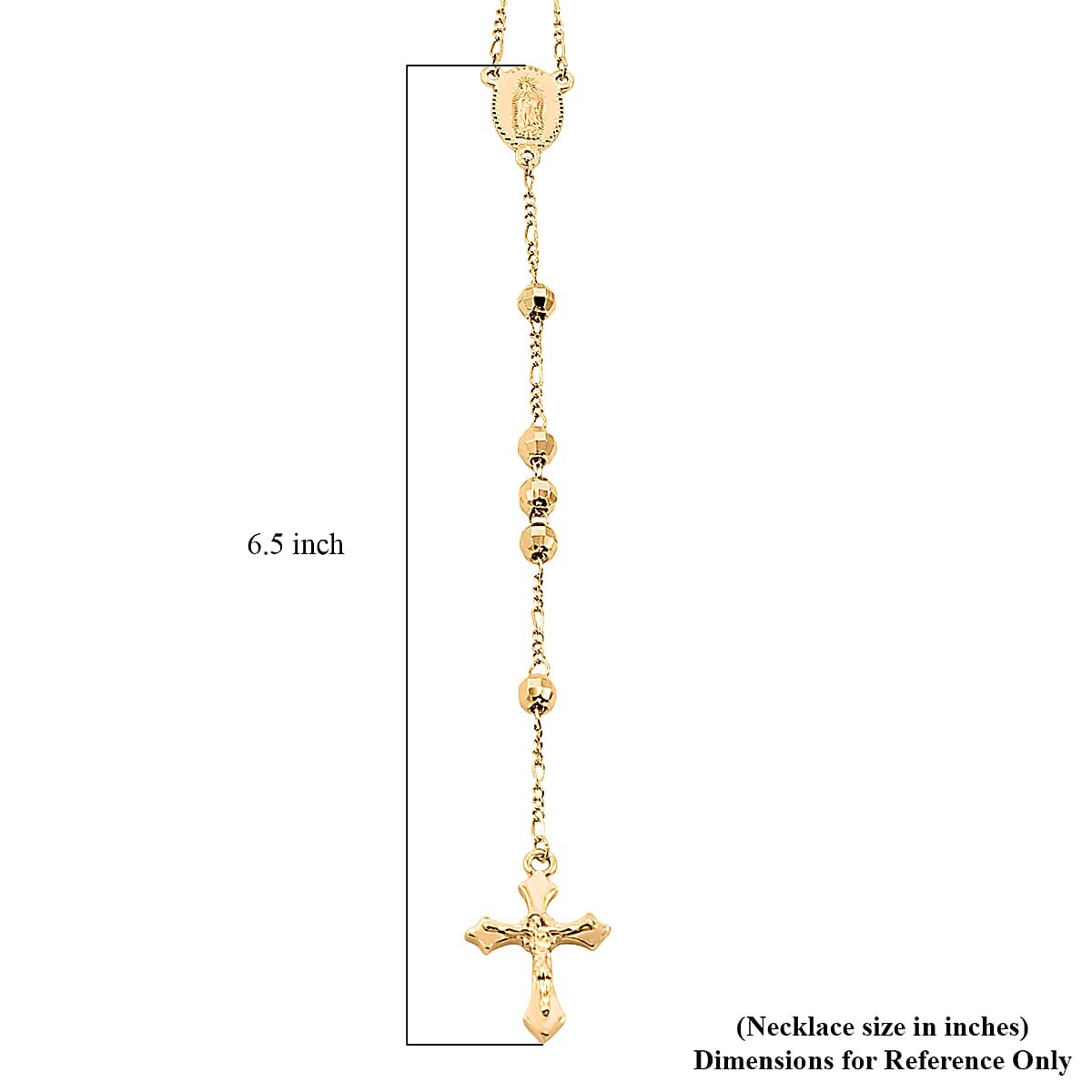 Rosary Chain Necklace in Goldtone 28 Inches image number 4