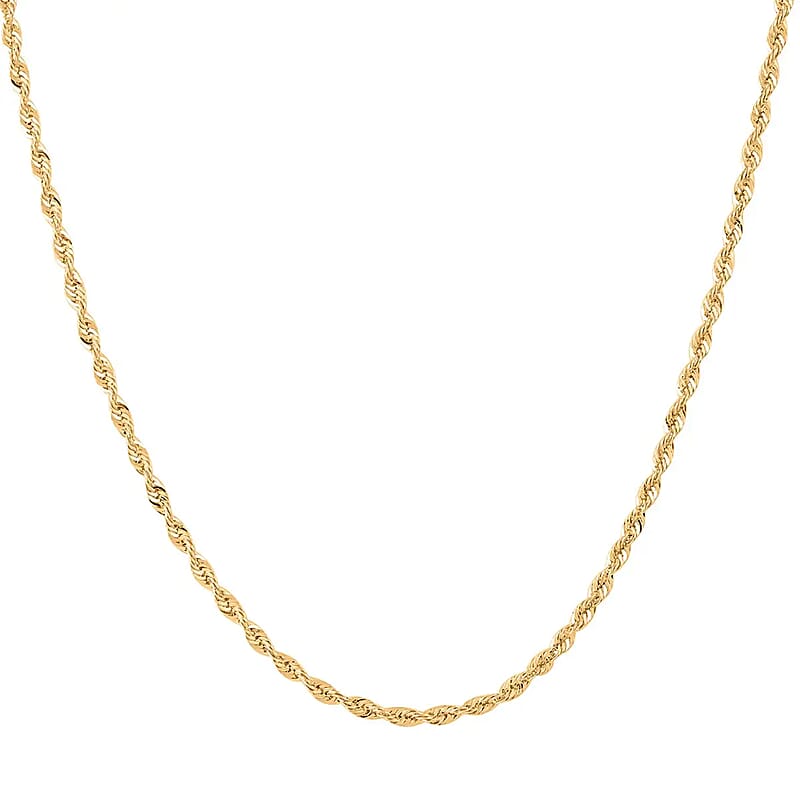 3.27mm Rope Chain Necklace in 14K Yellow Gold 5.9 Grams 24 Inches