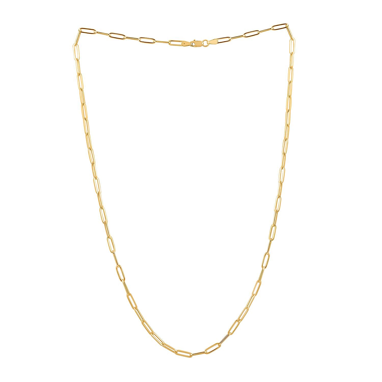 3mm Paperclip Chain Necklace in 14K Yellow Gold 3.4 Grams 24 Inches