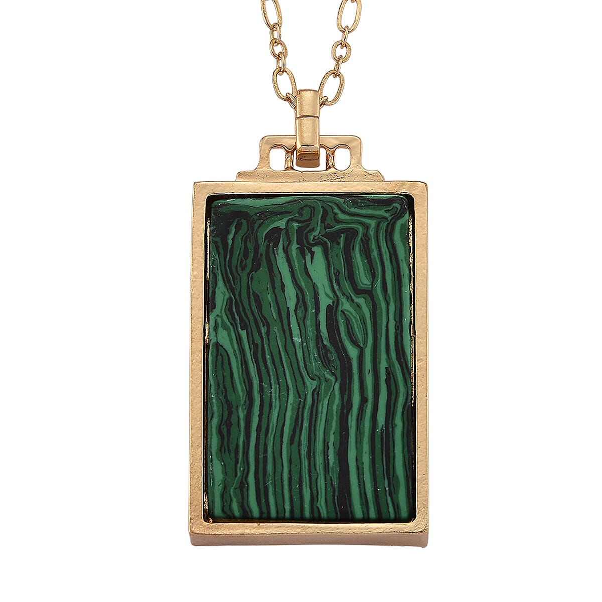 Doorbuster Lab Created Malachite 1.50 ctw and Multi Color Austrian Crystal Goddess of Serenity Tarot Necklace in Goldtone 24 Inches image number 4