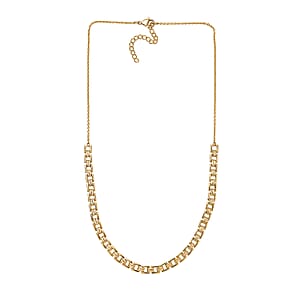 EverTrue Bronzella Collection Fancy Necklace in 18K YG Plated Bronze 18-20 Inches 