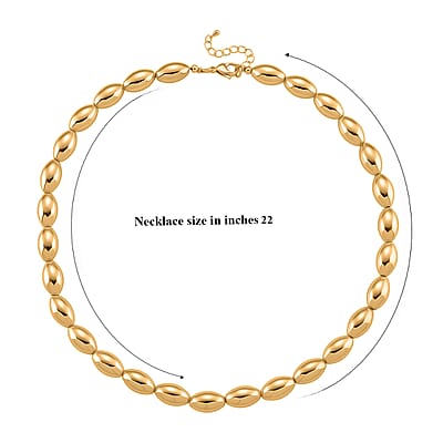 Beaded Chain Necklace in Goldtone 20-22 Inches