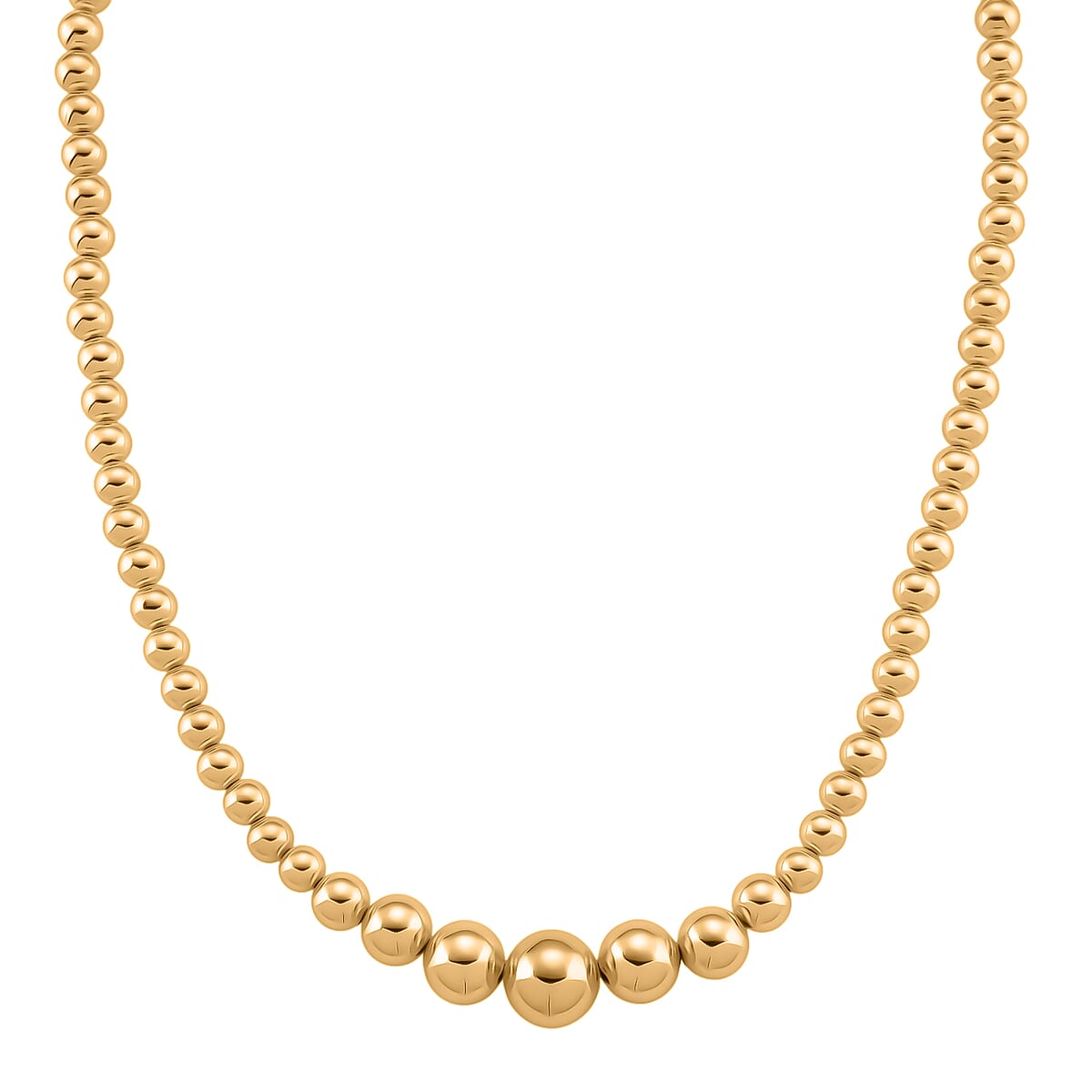 Doorbuster Round Shape Beaded Chain Necklace in Goldtone 20-22 Inches image number 0