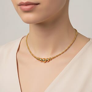Doorbuster Round Shape Beaded Chain Necklace in Goldtone 20-22 Inches