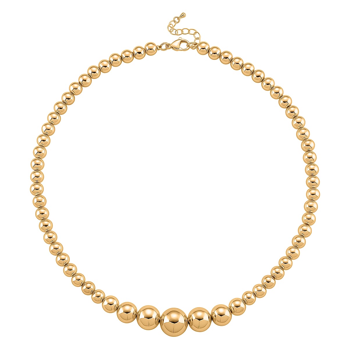 Doorbuster Round Shape Beaded Chain Necklace in Goldtone 20-22 Inches image number 3