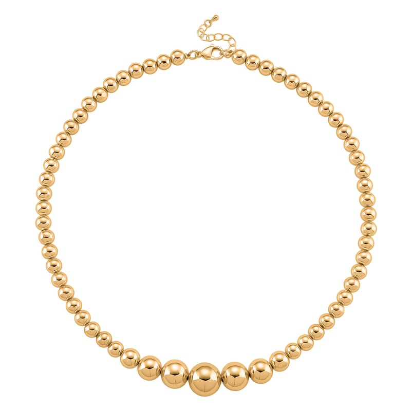 Round Shape Beaded Chain Necklace in Goldtone 20-22 Inches