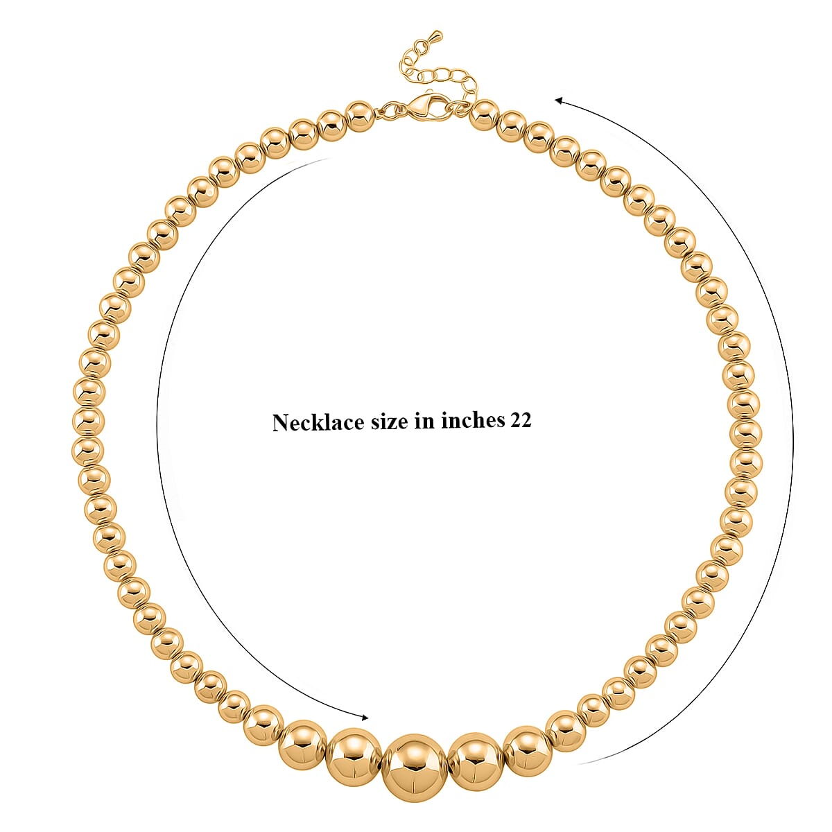 Doorbuster Round Shape Beaded Chain Necklace in Goldtone 20-22 Inches image number 6