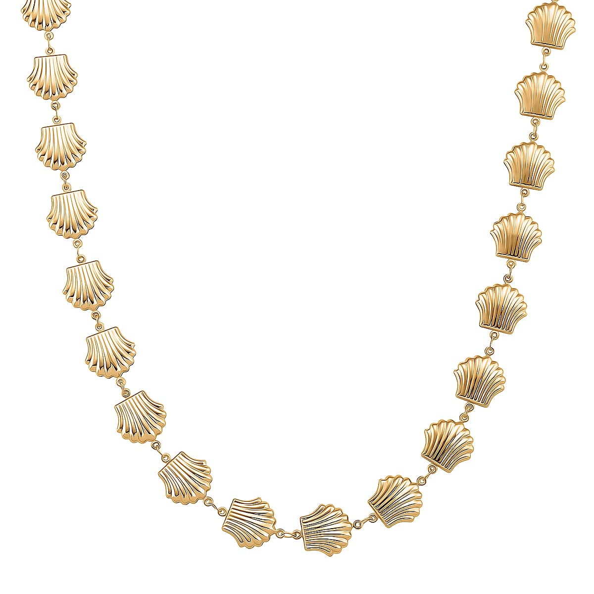 Doorbuster Shell Beaded Chain Necklace in Goldtone 20-22 Inches image number 0