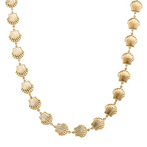 Doorbuster Shell Beaded Chain Necklace in Goldtone 20-22 Inches