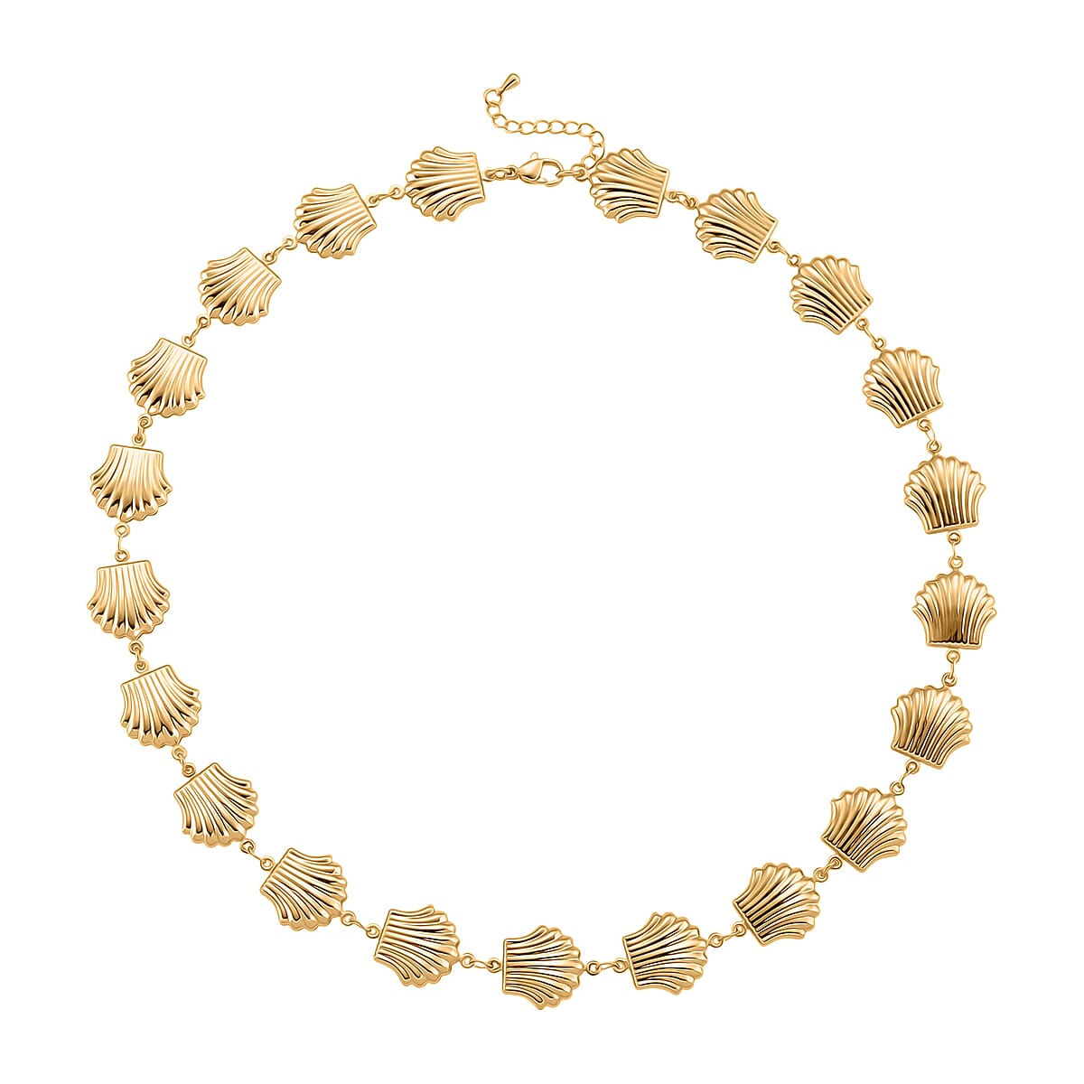 Doorbuster Shell Beaded Chain Necklace in Goldtone 20-22 Inches image number 3