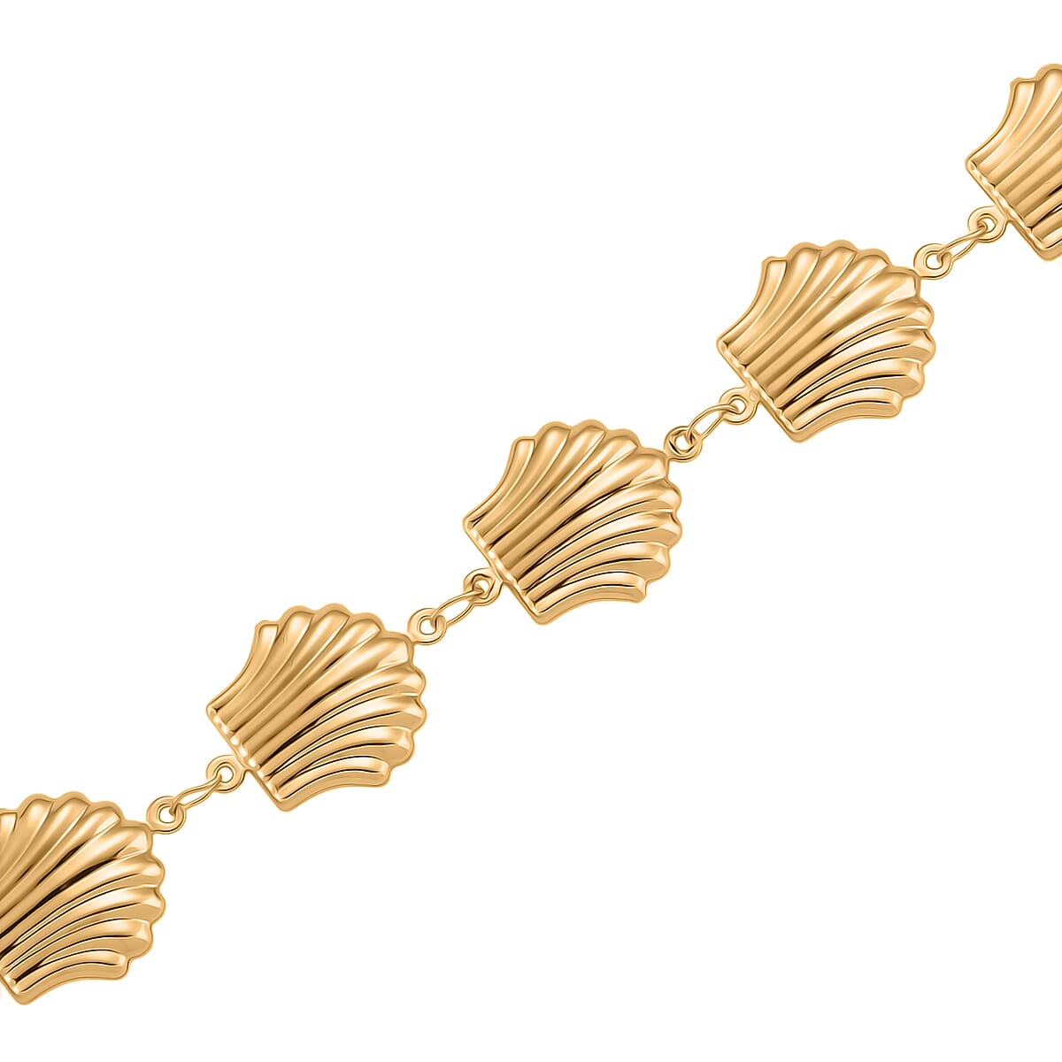 Doorbuster Shell Beaded Chain Necklace in Goldtone 20-22 Inches image number 4