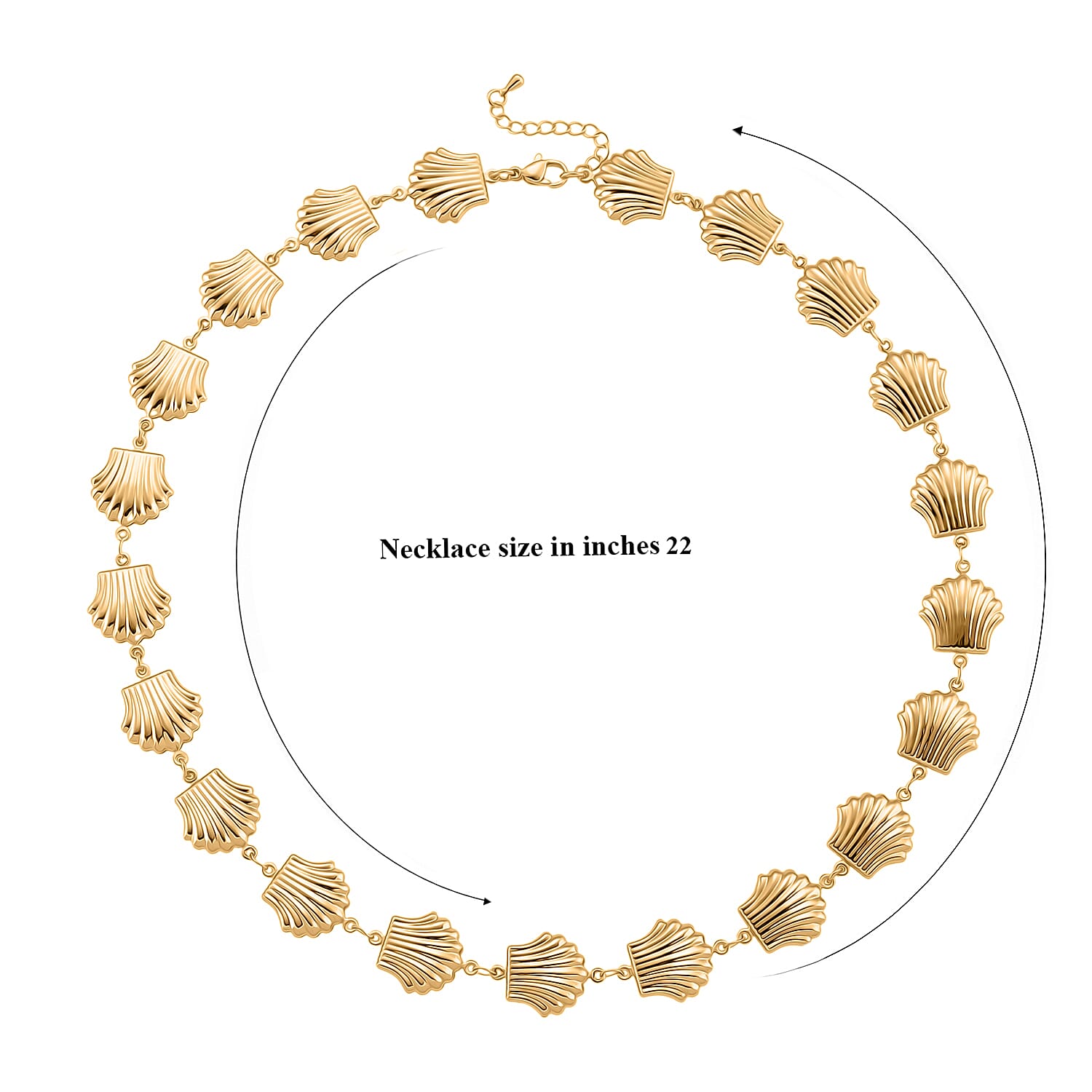 Shell Beaded Chain Necklace in Goldtone 20-22 Inches