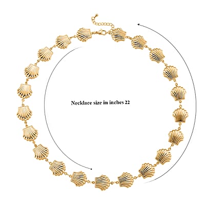 Shell Beaded Chain Necklace in Goldtone 20-22 Inches