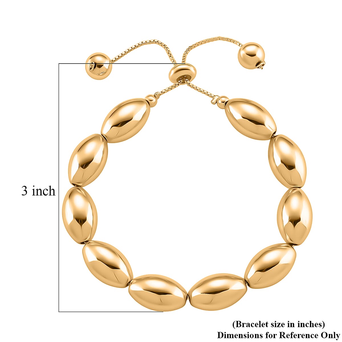 Doorbuster Beaded Chain Bracelet in Goldtone (6.0-9.0In) image number 5
