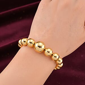 Doorbuster Round Shape Beaded Chain Bracelet in Goldtone (6-9In)