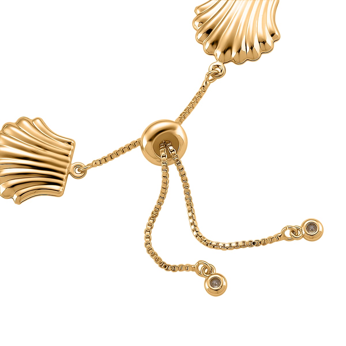 Doorbuster Shell Beaded Chain Bracelet in Goldtone (6.9In) image number 5