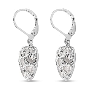 Simulated Diamond Heart Earrings in Silvertone