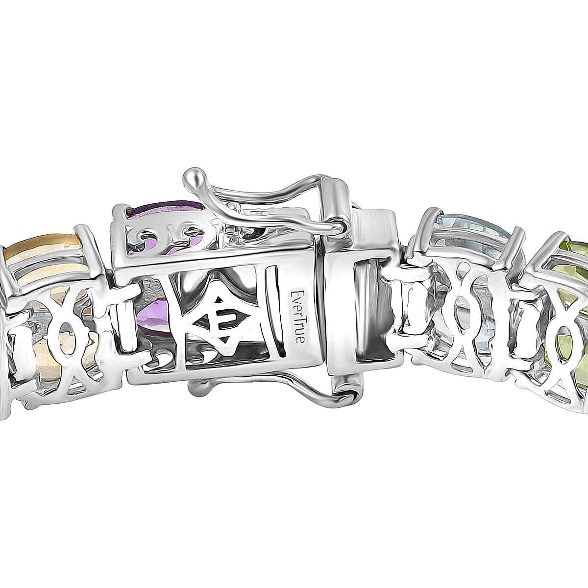 EverTrue Multi Gemstone 25.10 ctw Bracelet in Platinum Bond (6.50 In) image number 3